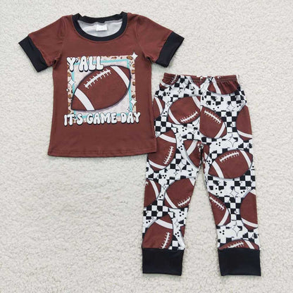 Sibling Baby Boys Game Sports Shirts Pants Outfits Sets
