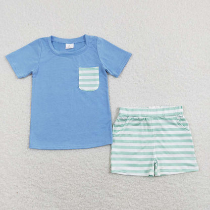 Sibling Baby Boys Cotton Pocket Top Shorts Outfits Sets