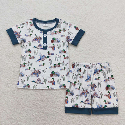 Sibling Baby Boys Short Sleeve Deer Fishing Top Shorts Hunting Pajamas Sets