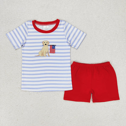 Sibling Embroidery Baby Boys 4th Of July Shirt Shorts Summer Outfits