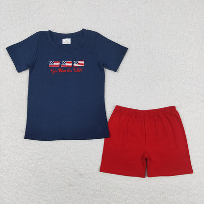 Sibling Baby Boys July 4th Summer Shorts Outfits