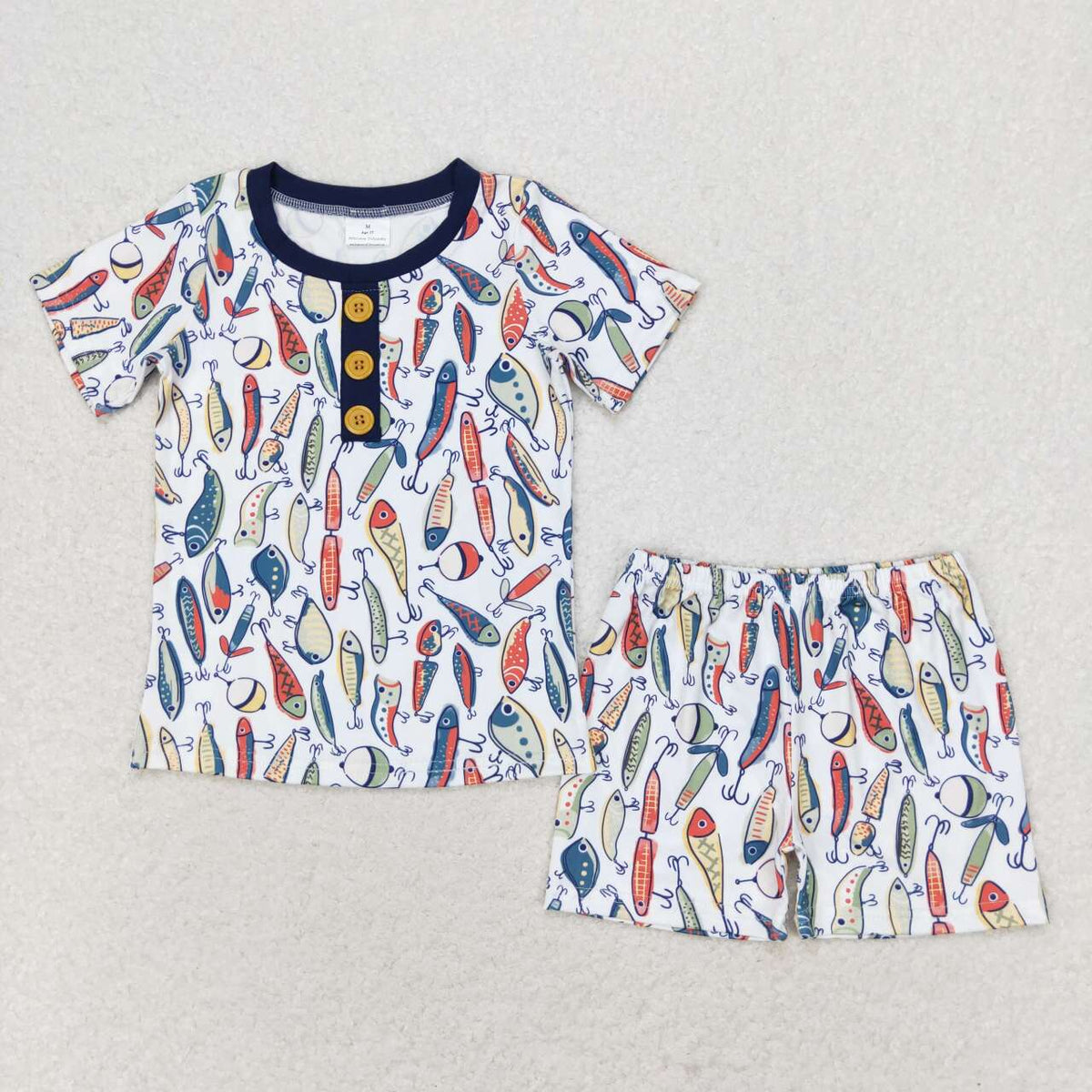 Sibling Baby Boys Short Sleeve Deer Fishing Top Shorts Hunting Pajamas Sets
