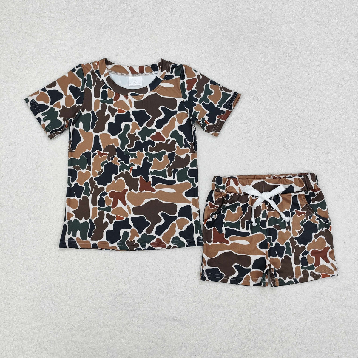 Sibling Baby Boys Southern Camo Top Pockets Shorts Clothes Sets