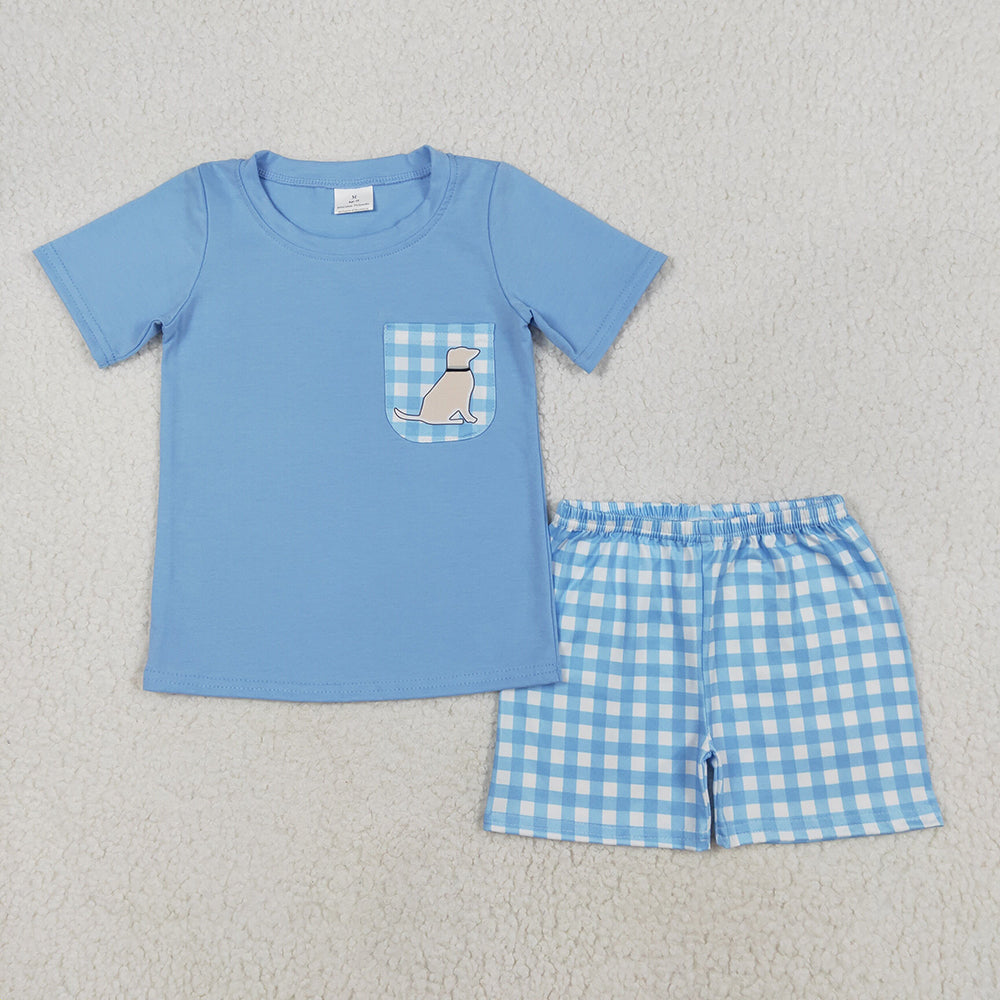 BSSO1190 baby boys clothes dog pocket shorts summer outfits