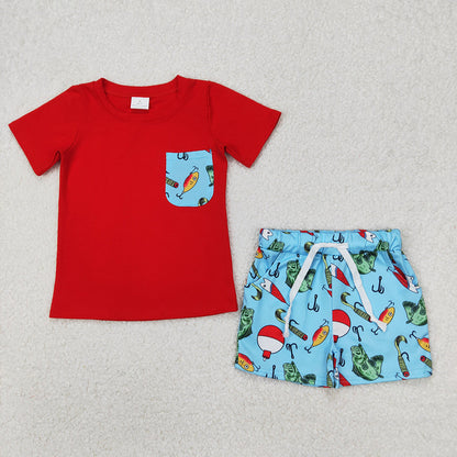 Sibling Boys Baby Girls Fishing Float Rompers Dresses Summer Outfits