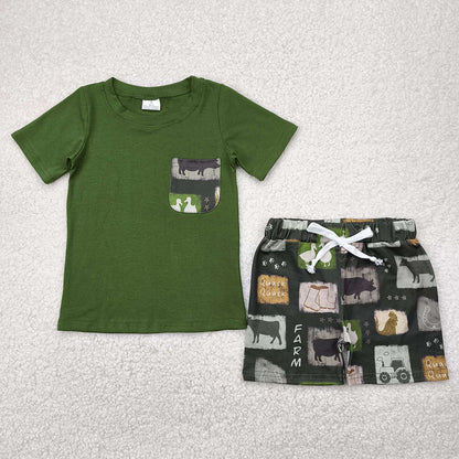 Sibling Baby Boys Western Cow Farm Rompers Outfits Sets