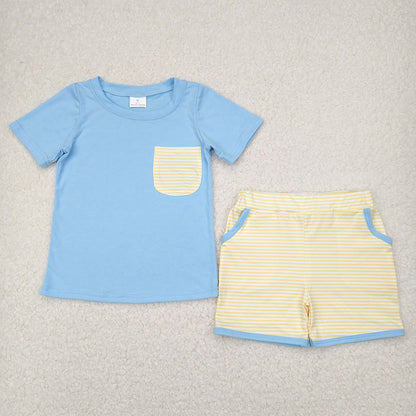 Sibling Baby Boys Cotton Pocket Top Shorts Outfits Sets
