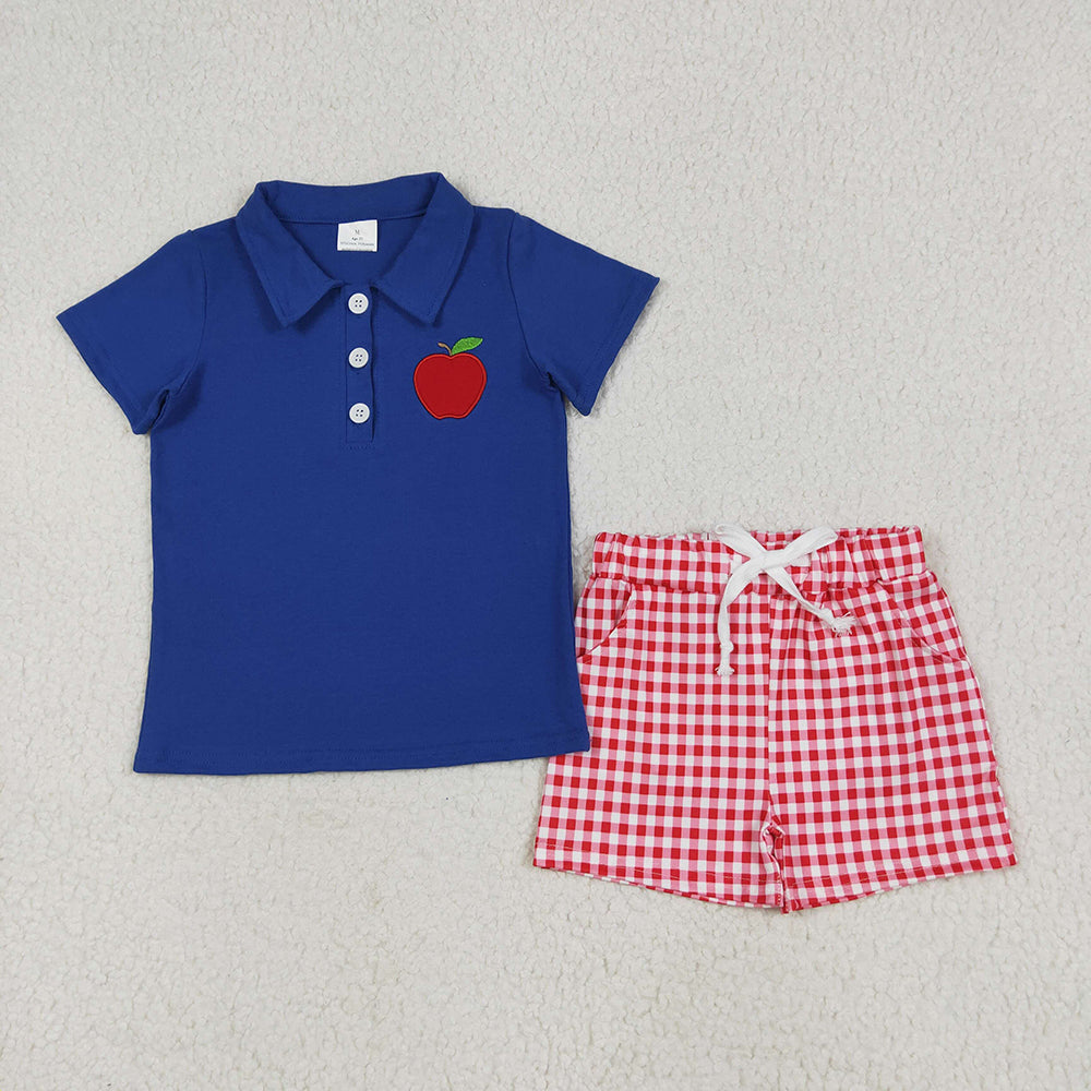 Sibling Embroidery Baby Boys Top Shorts Back To School Clothes Sets