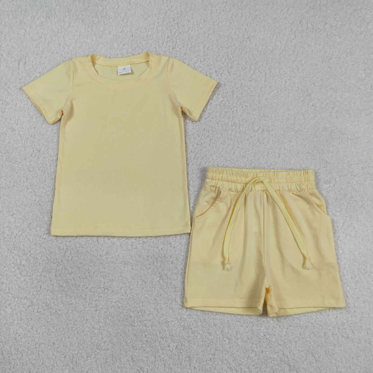BSSO1888 Baby Boys Yellow Short Sleeve Shirts Top Checked Short Clothes Sets