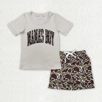 Sibling Southern Camo Mama's Boys Rad Like Dad Top Pockets Shorts Clothes Sets