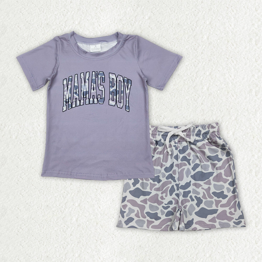 Sibling Southern Camo Mama's Boys Rad Like Dad Top Pockets Shorts Clothes Sets