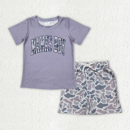 Sibling Southern Camo Mama's Boys Rad Like Dad Top Pockets Shorts Clothes Sets