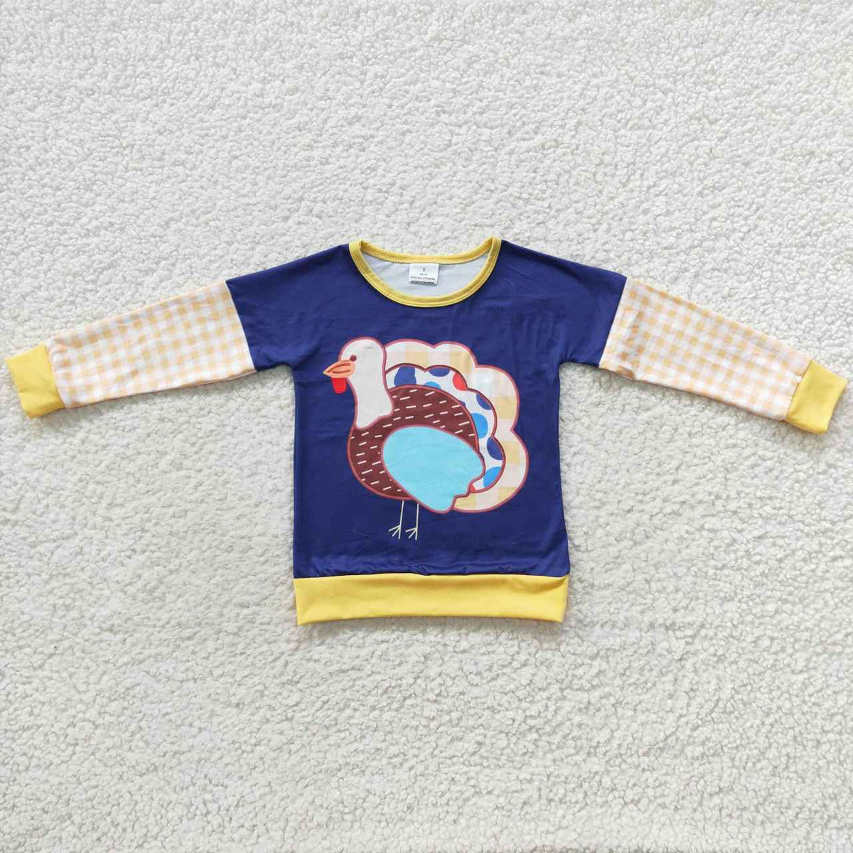 Sibling Baby Boys Girls Turkey Checked Stripe Thanksgiving Tee Shirts Top