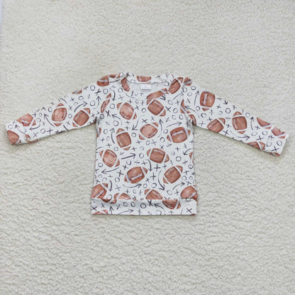 Sibling Baby Boys Girls Footballs Baseballs Team Tee Shirts Top