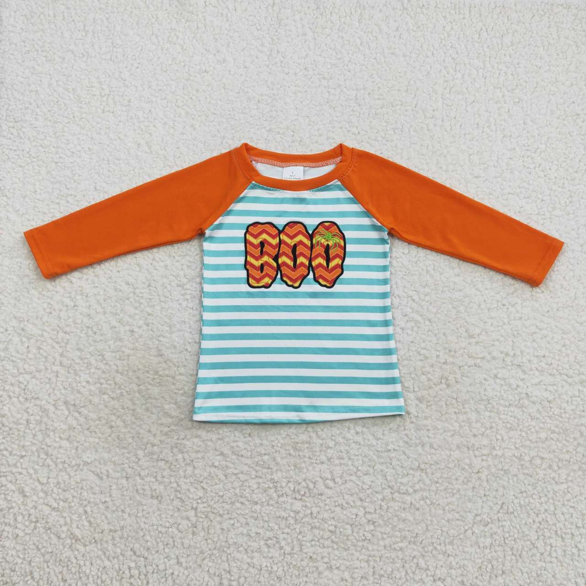 Sibling Baby Boys Embroidery Boo Ghosts Pumpkins Halloween Tee Shirts Top