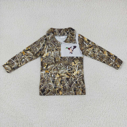 Sibling Baby Boys Long Sleeve Camo Ducks Cows Hunting Zip Pullovers Top