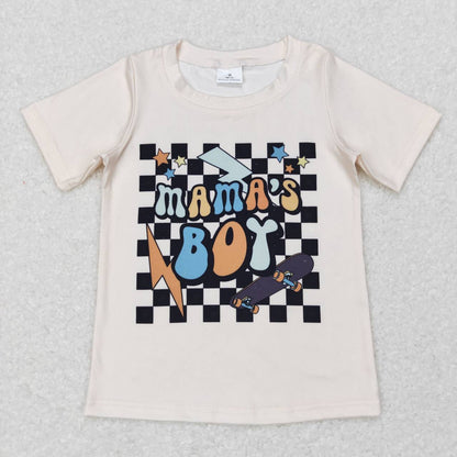 Sibling Dad and Mamas Boys Girls Short Sleeves Flowers T-shirts Top