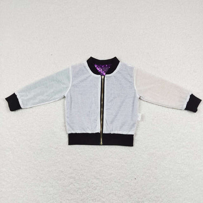 Sibling Baby Boys Sequin Zipper Jackets Top