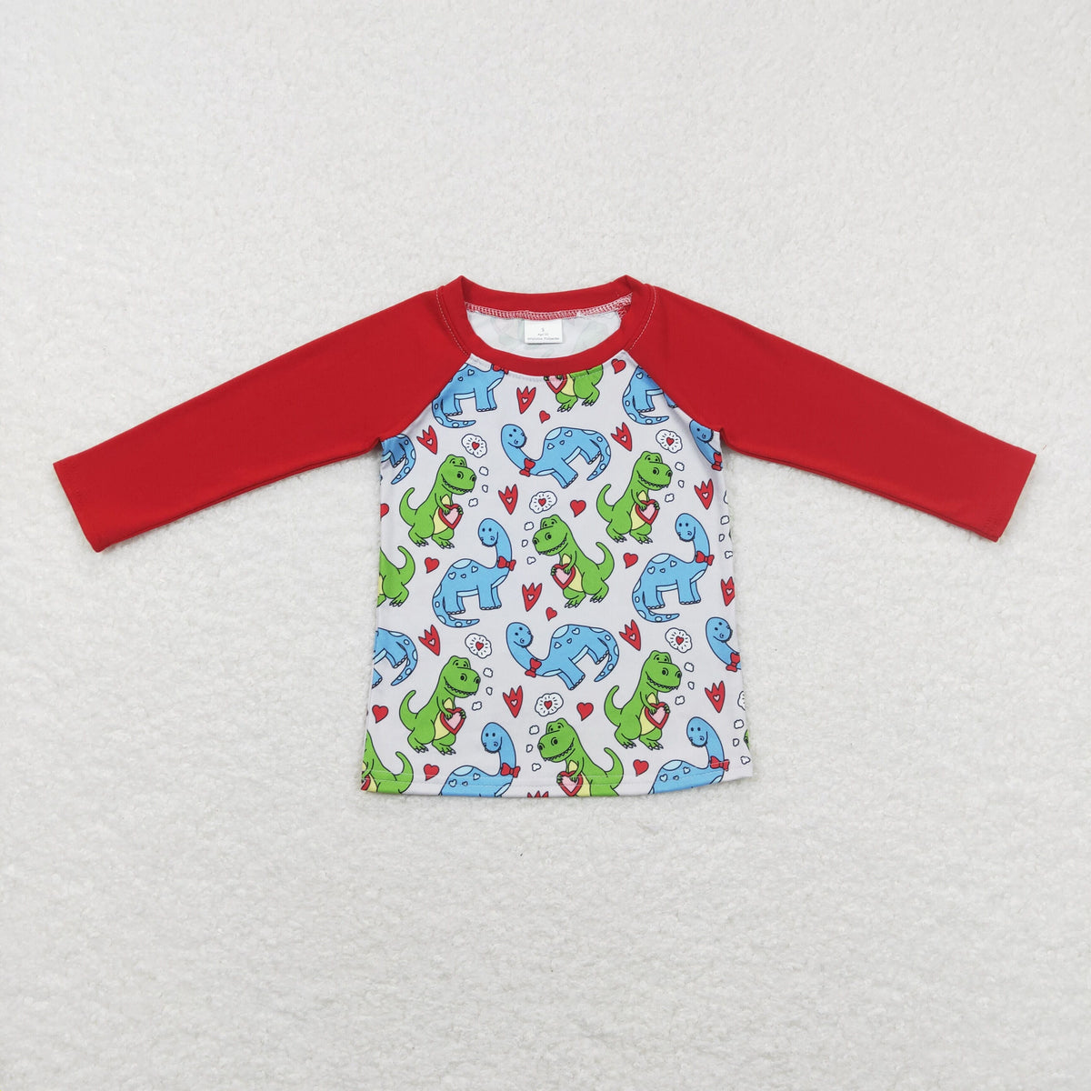 Sibling Baby Boys Girls Hearts Dinosaurs XOXO Valentine Tee Shirts Top