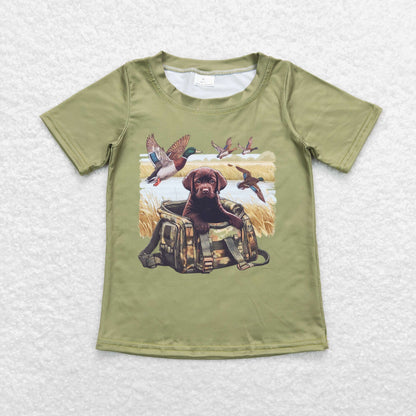 Sibling Baby Boys Long Short Sleeve Dogs Ducks Fishing Hunting T-shirts Tops
