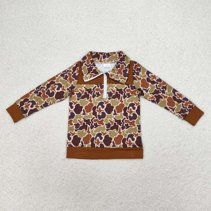 Sibling Baby Boys Brown Khaki Camo Southern Hunting Clothing Tops Romper