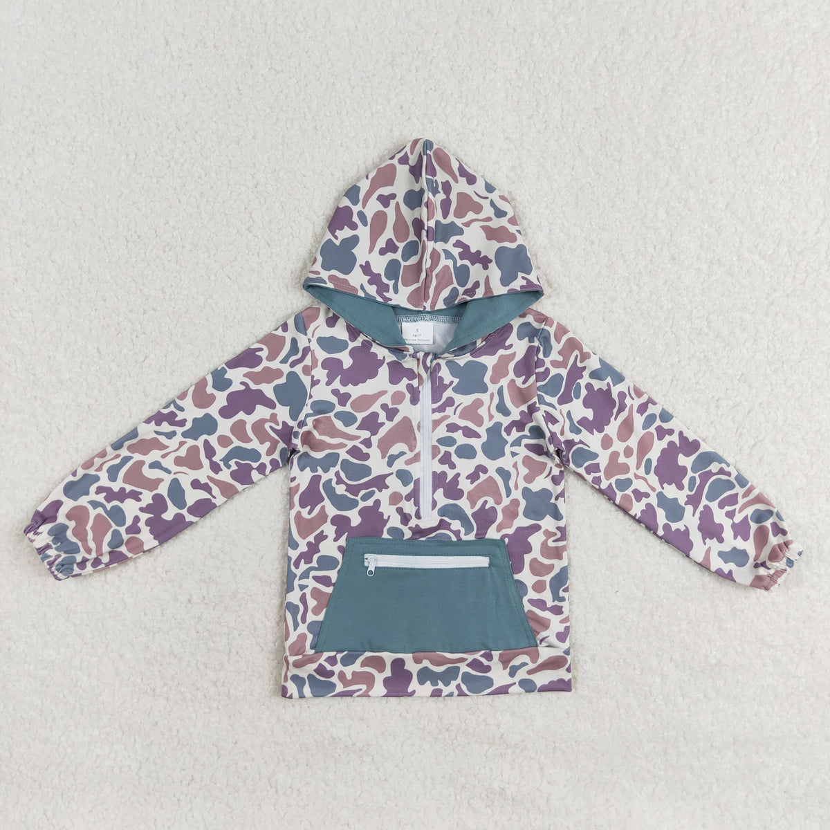Sibling Baby Kids Southern Lavender Camo Polo Zip Pocket Hoodies Leggings