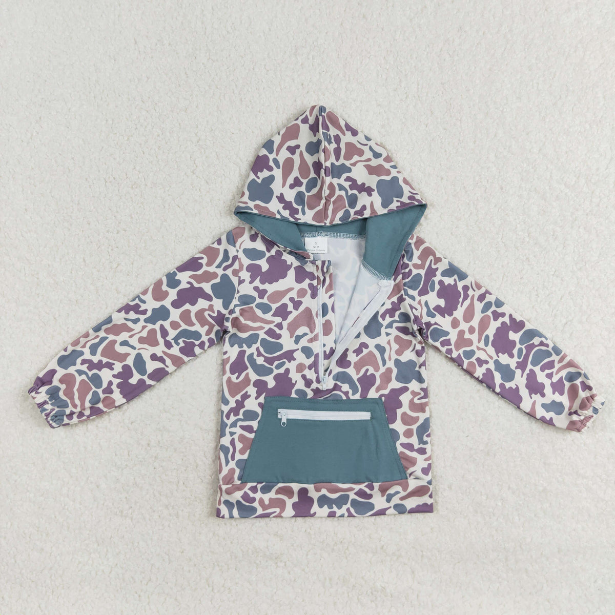 Sibling Baby Kids Southern Lavender Camo Polo Zip Pocket Hoodies Leggings
