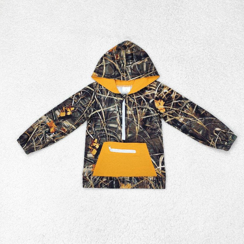 BT0755  toddler boys clothes real tree camouflage hooded tops