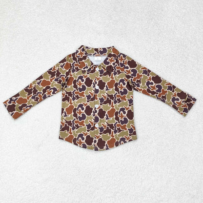 Sibling Baby Boys Brown Khaki Camo Southern Hunting Clothing Tops Romper