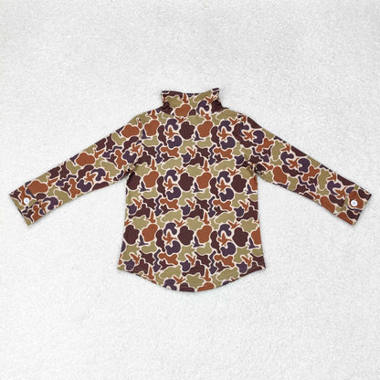 Sibling Baby Boys Brown Khaki Camo Southern Hunting Clothing Tops Romper