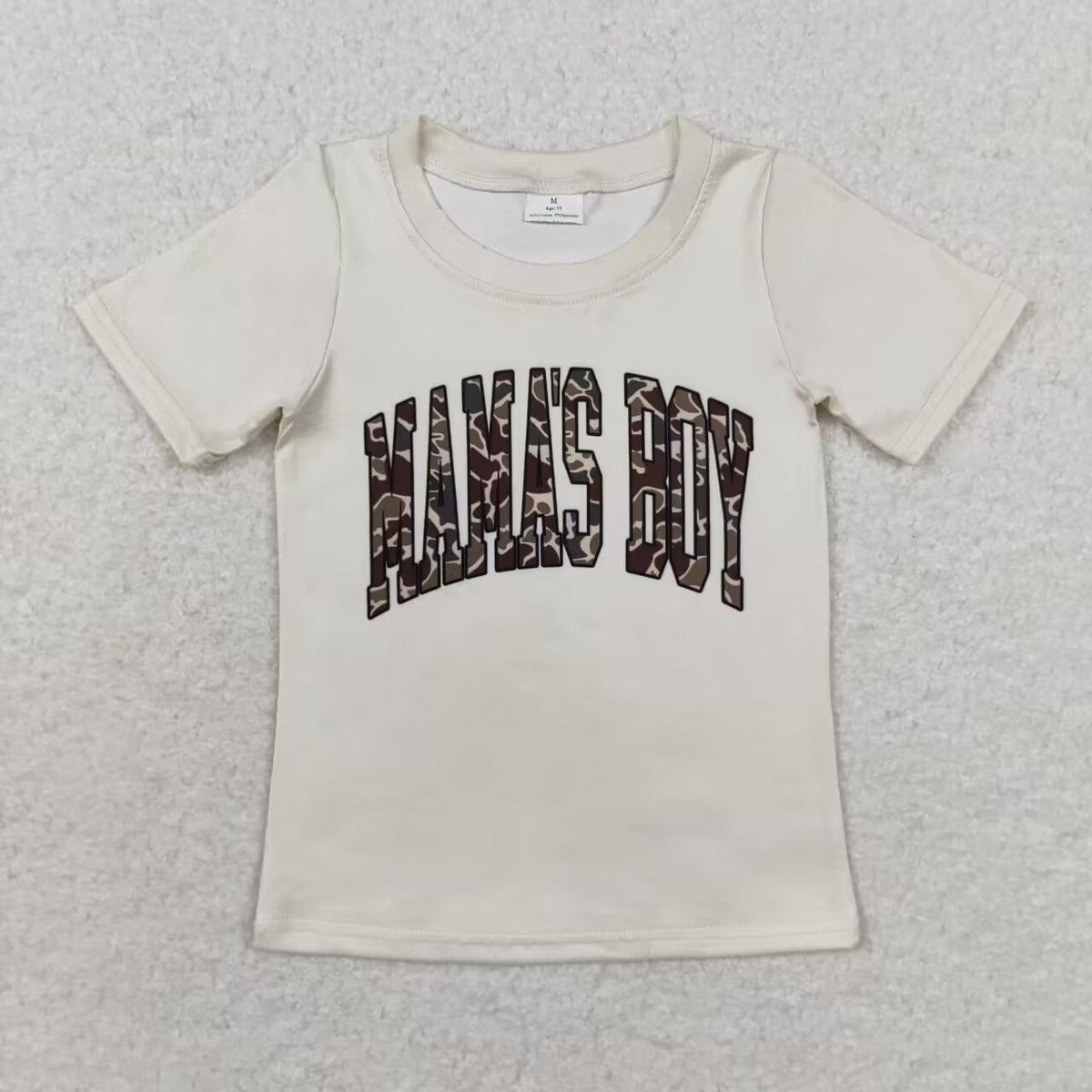 Sibling Baby Boys Short Sleeves Camo Mama's Boy Tee Shirts Tops