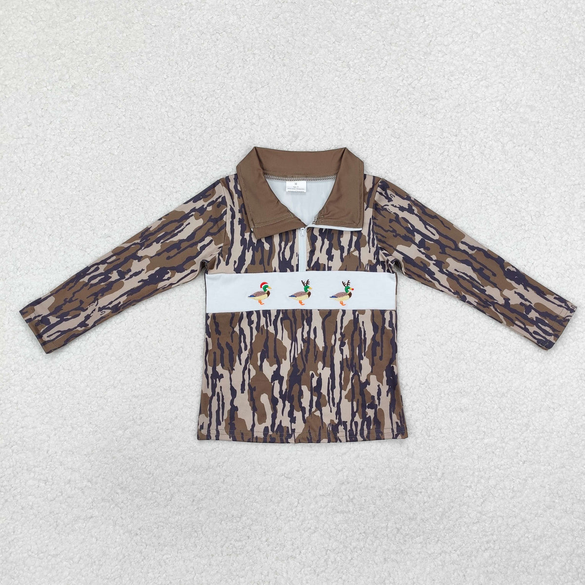 Sibling Baby Boys Western Camo Dogs Ducks Mamas Boy Zipper Pullovers Tops