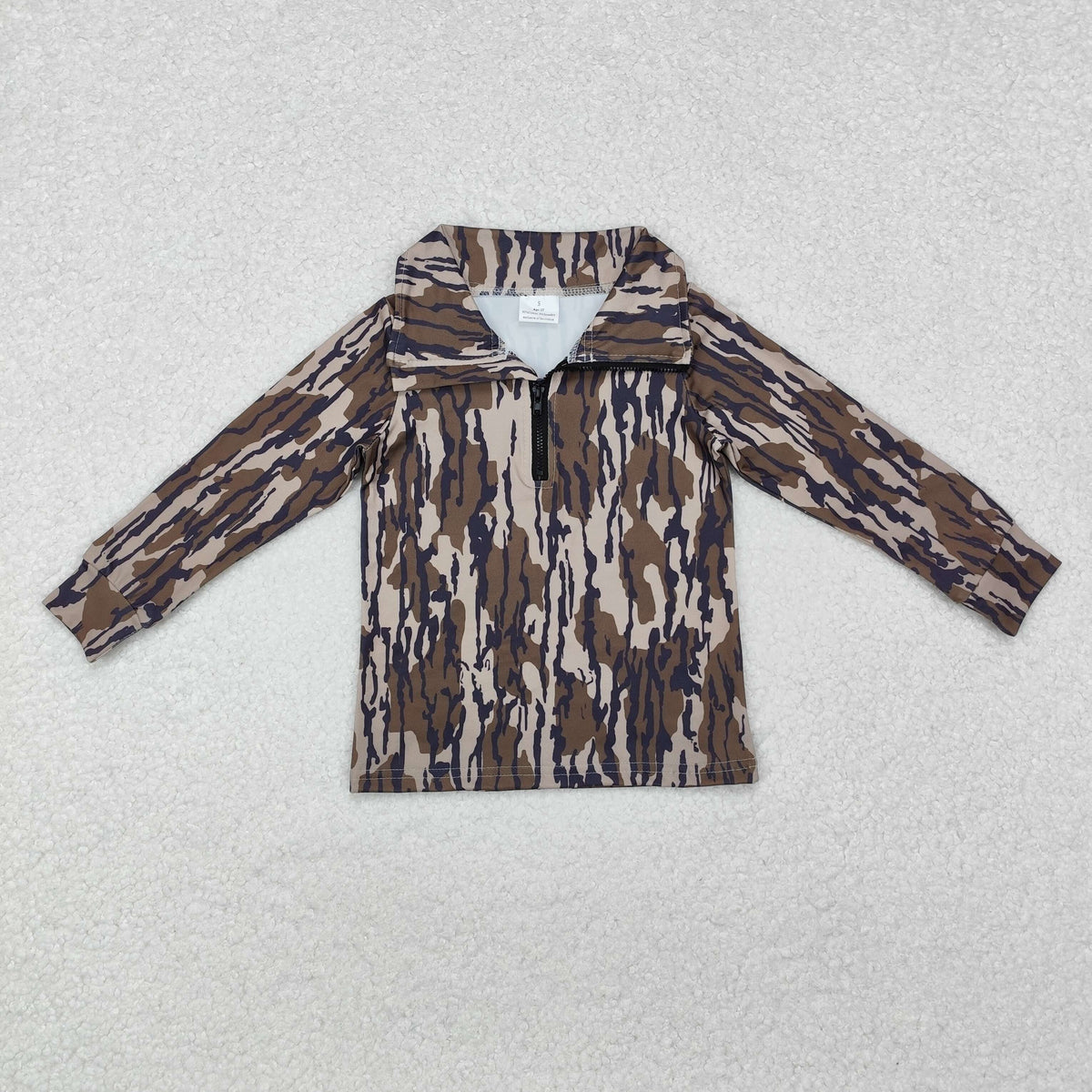 Sibling Baby Boys Long Sleeves Western Camo Aztec Pocket Half Zipper Pullovers Top