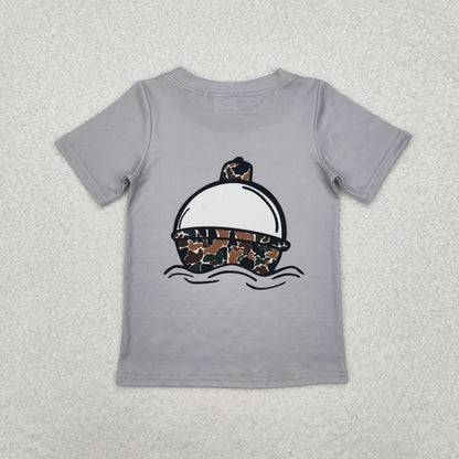 Sibling Baby Boys Short Sleeve Dogs Ducks Fishing Hunting T-shirts Tops