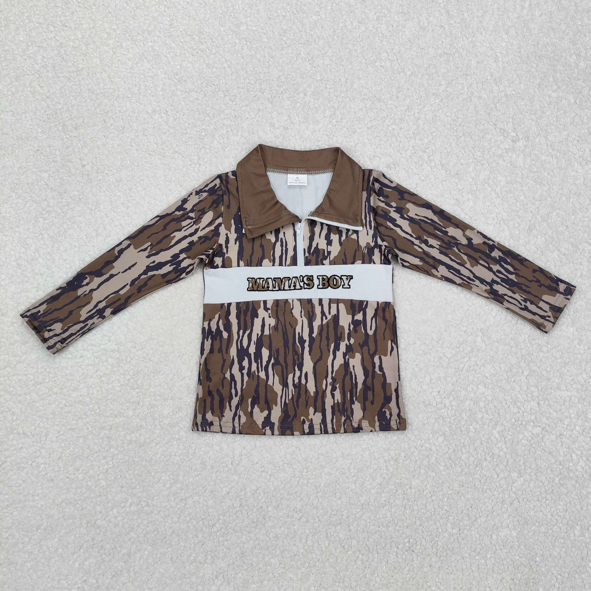 Sibling Baby Boys Western Camo Dogs Ducks Mamas Boy Zipper Pullovers Tops