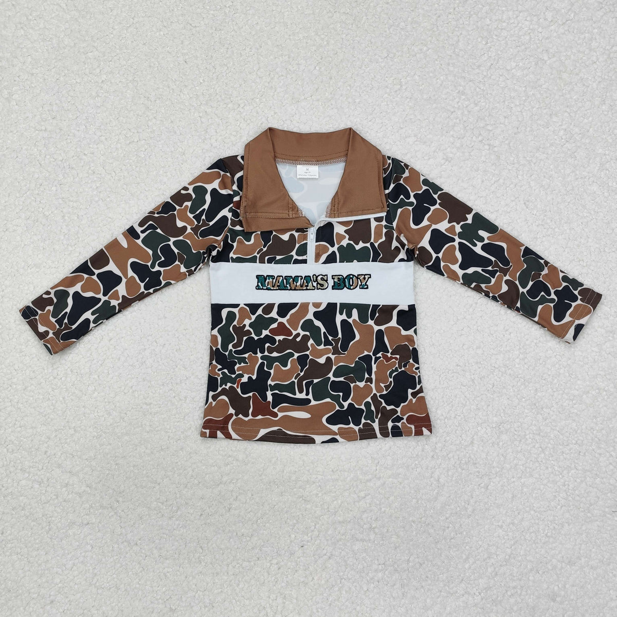 Sibling Baby Boys Western Camo Dogs Ducks Mamas Boy Zipper Pullovers Tops