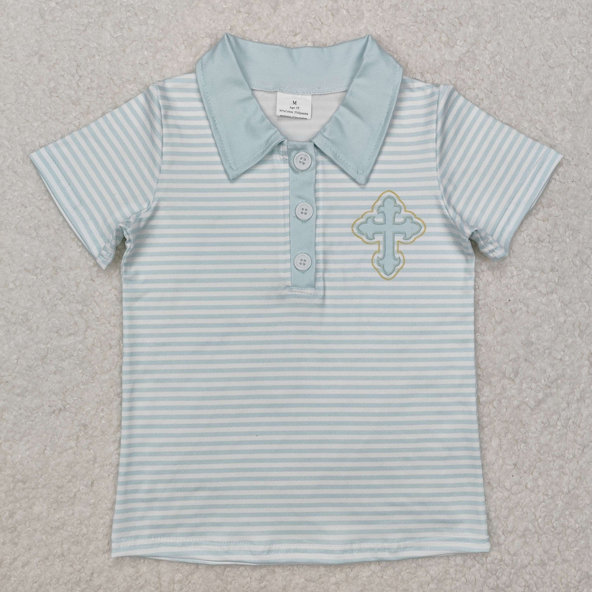 Sibling Baby Boys Short Sleeves Rabbits Cross Button Polo Shirts Top