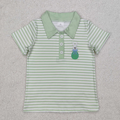 Sibling Baby Boys Short Sleeves Rabbits Cross Button Polo Shirts Top