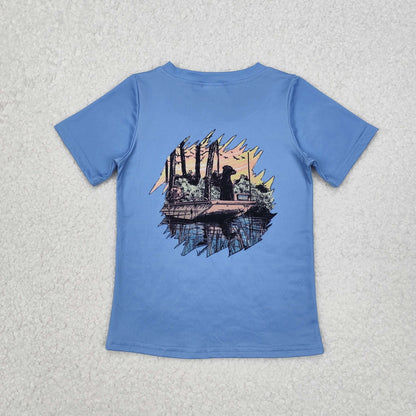 Sibling Baby Boys Short Sleeve Dogs Ducks Fishing Hunting T-shirts Tops