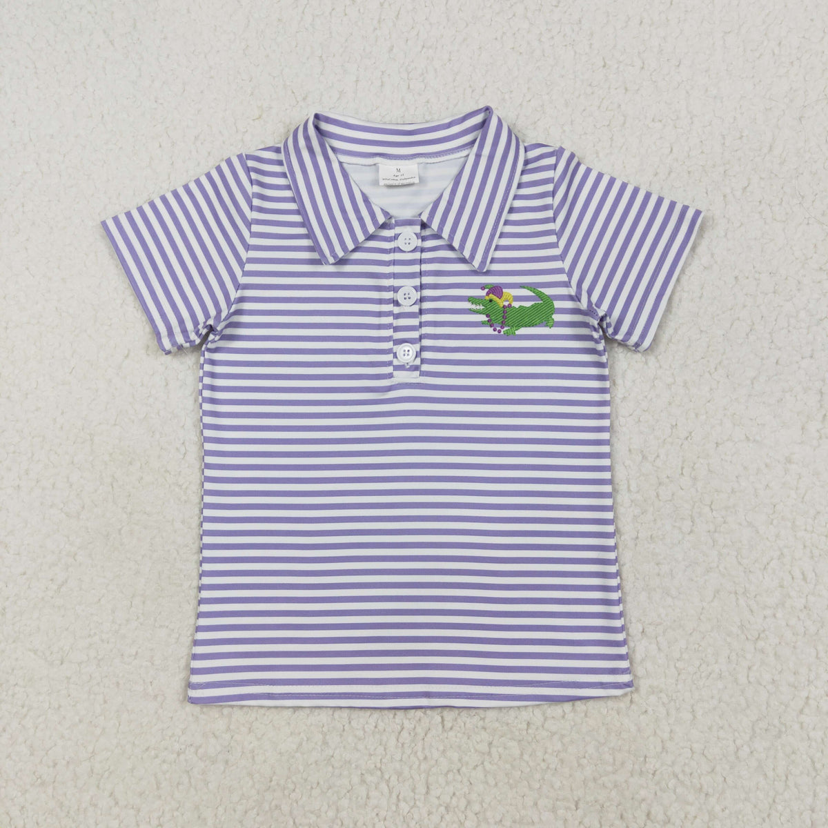 Sibling Baby Boys Short Sleeve Mardigras Button Polo Shirts Top