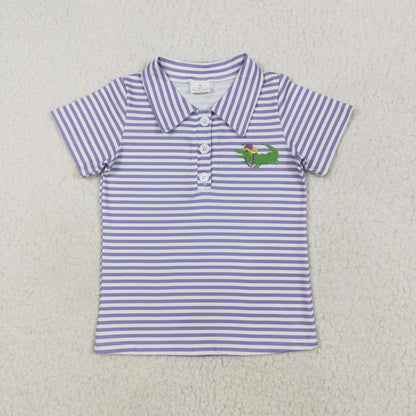 Sibling Baby Boys Short Sleeve Mardigras Button Polo Shirts Top