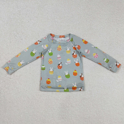 Sibling Baby Boys Girls Eggs Rabbits Easter Tee Shirts Top