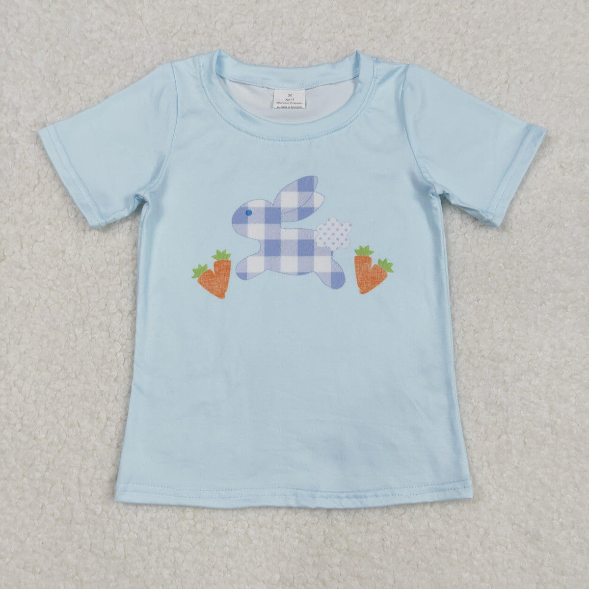 Sibling Baby Girls Short Sleeve Flowers Cross Rabbits Eggs Easter T-shirts Tops