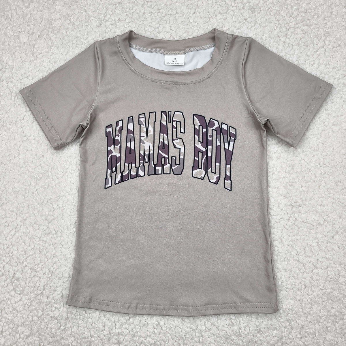Sibling Baby Boys Short Sleeves Camo Mama's Boy Tee Shirts Tops