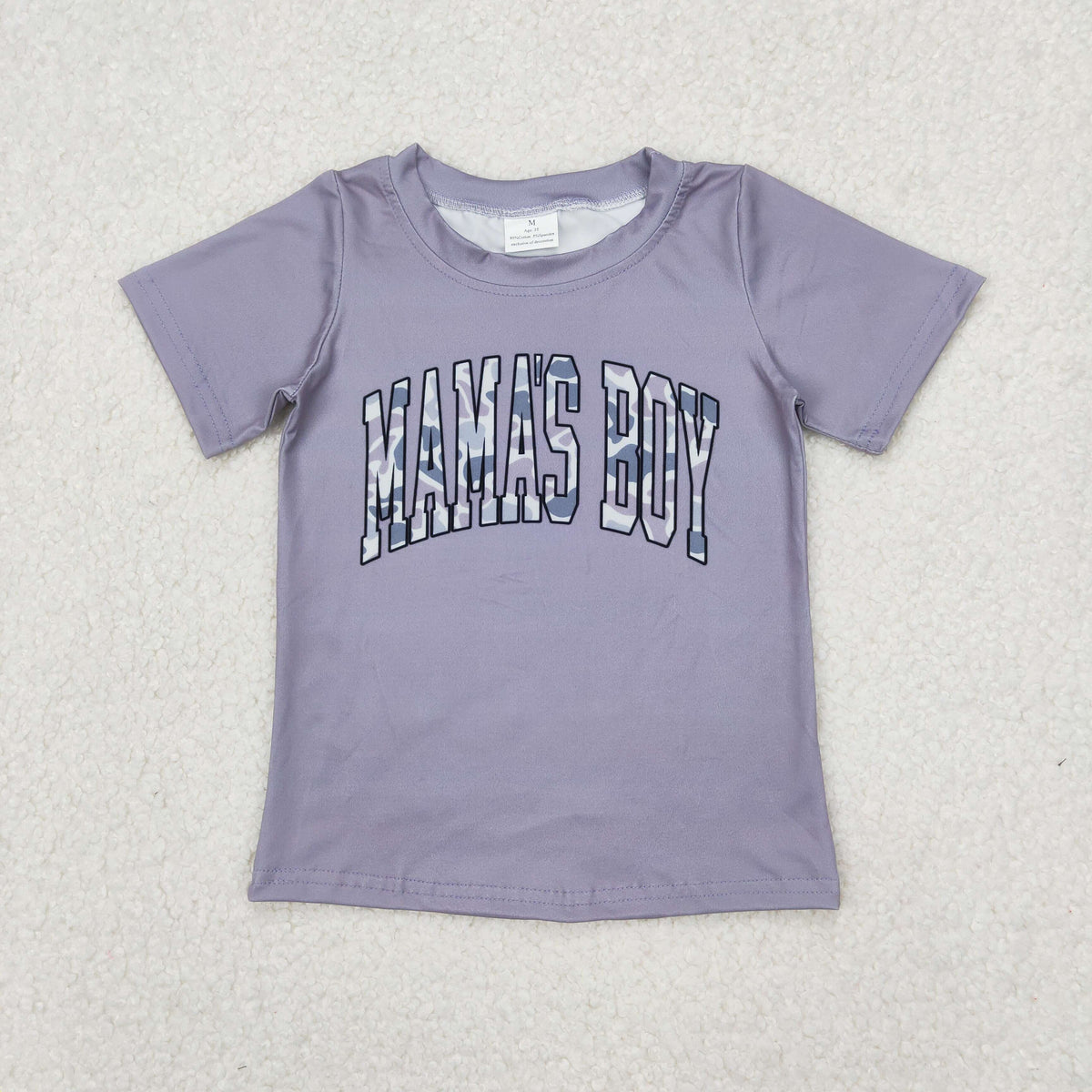 Sibling Baby Boys Short Sleeves Camo Mama's Boy Tee Shirts Tops