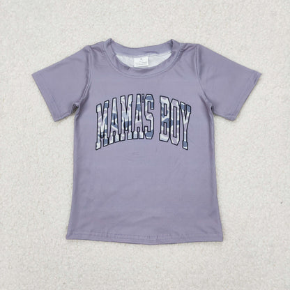 Sibling Baby Boys Short Sleeves Camo Mama's Boy Tee Shirts Tops