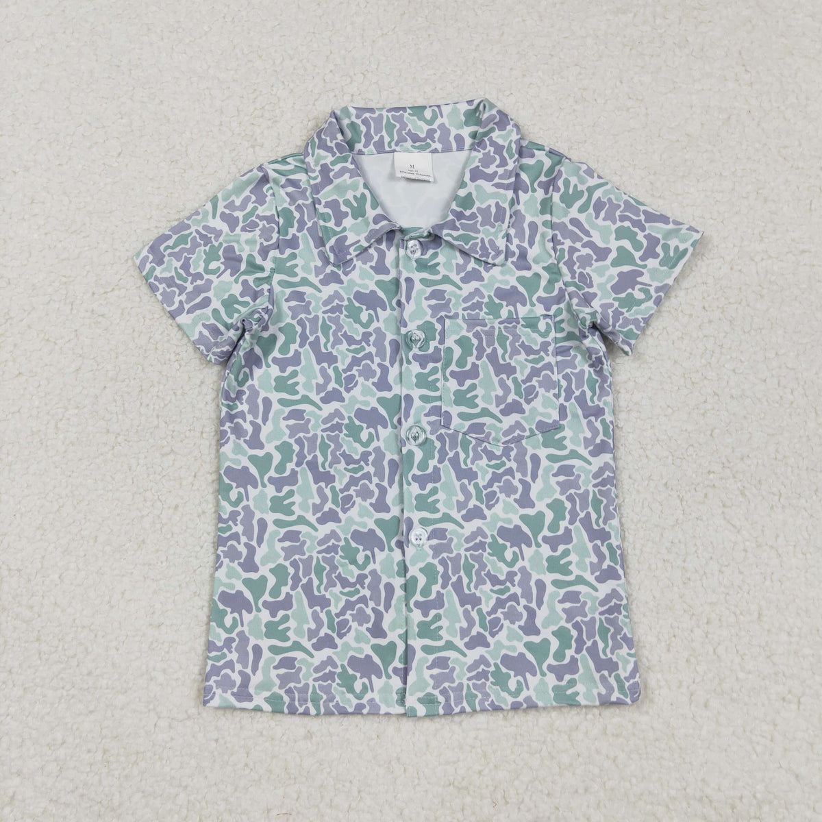 Sibling Baby Boys Short Sleeve Southern Hunting Camo Button Polo Shirts Top