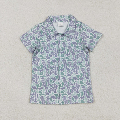 Sibling Baby Boys Short Sleeve Southern Hunting Camo Button Polo Shirts Top