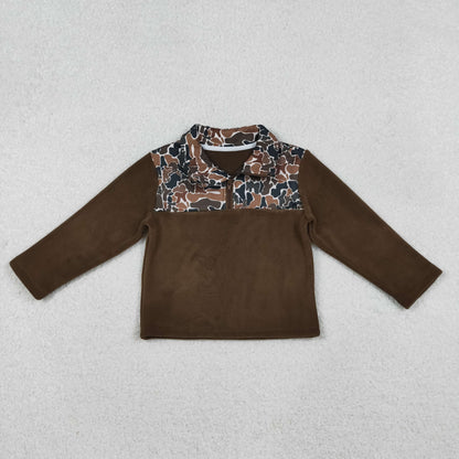 Sibling Baby Boys Girls Long Sleeve Sherpa Zipper Pullovers Top