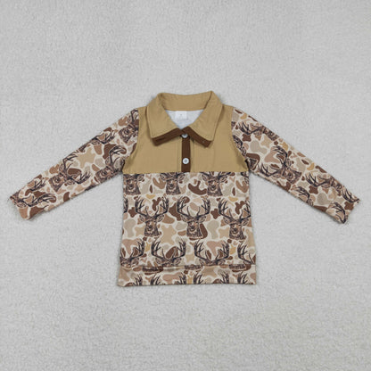 Sibling Baby Boys Long Sleeve Camo Ducks Cows Hunting Zip Pullovers Top